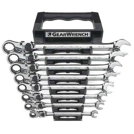 GEARWRENCH 8 Piece SAE  XL Locking Flex Head Ratcheting Wrench Set EHT85798